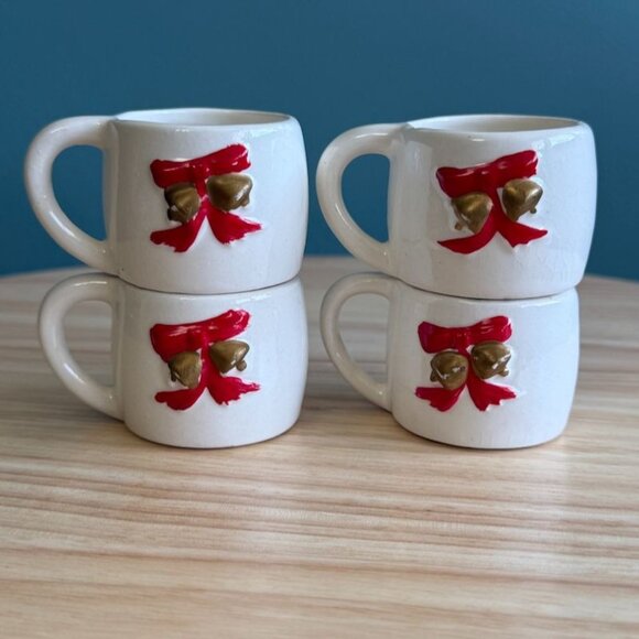 Vintage Capri of Phila Christmas Mini Candle Holder Mugs Holiday Designs 1950's - Picture 3 of 9